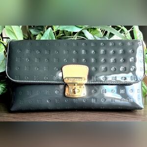 Arcadia Dark Gray Patent Leather Convertible Crossbody NWOT